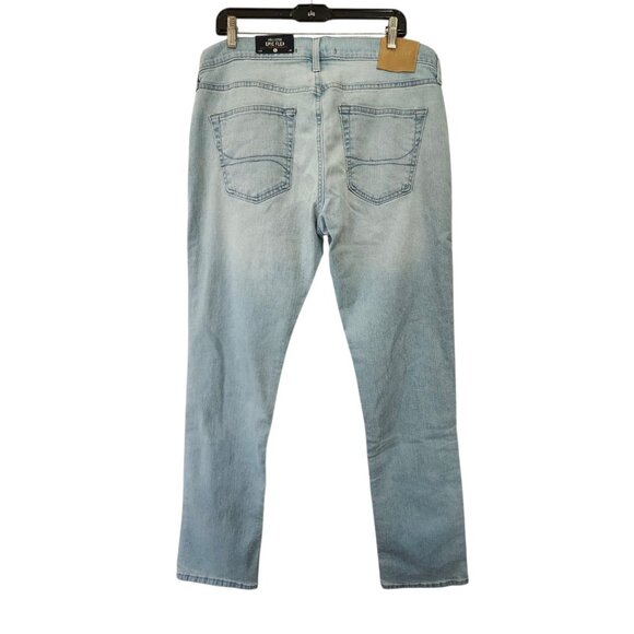 NWT Hollister Epic‎ Flex Slim Straight Jeans Men's 34 x 34 Blue Light Wash - Picture 5 of 12
